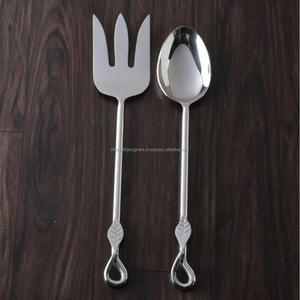 Copper Antique & Gold Finish Salad <b>Spoon</b> & <b>Fork</b> Flatware <b>Sets</b> With Deer Stag Handles Christmas Decoration Salad Server <b>Set</b> - Product Image 2