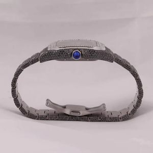 Mens Fully Iced Out Diamond Watch Luxury Hip Hop Business Quartz Wristwatch Stainless Steel Strap Waterproof Calendar <b>Clock</b> - Product Image 2