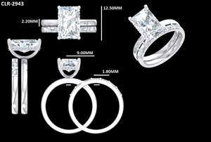 Anillo de Compromiso Lurba Jewels con Moissanita de Corte Radiante de 4.90 Ct, Halo Oculto y Piedras Laterales Baguette, Oro Blanco de 14K, con Bolsa de Regalo - Product Image 6