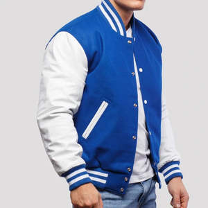 Chaqueta Varsity de manga larga para hombre, diseño personalizado al por mayor, últimas tendencias, lisa, sin estampado, para invierno. - Product Image 6