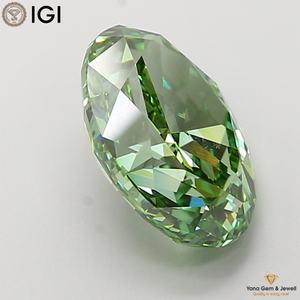 Diamant de laboratoire CVD avec certificat IGI, forme ovale, 5,01 carats, pour pièce de fiançailles personnalisée, couleur vert vif fantaisie, clarté VS1 - Product Image 5