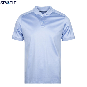 Polo à manches courtes bleu clair pour homme SPOFIT, tricoté, séchage rapide, couleur unie, coupe classique - Product Image 3