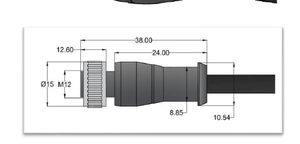 Cable Industrial Y-Distributor M12 Macho / M12 Hembra Recto con Cubierta de PU, Cobre y PVC, Sin Blindaje, Negro, 5 Hilos - 10 Metros - Product Image 4