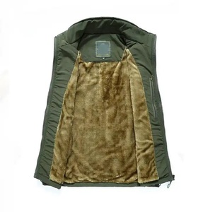 Men's <b>Fleece</b> Vest Stand Collar Zipper Closure Windproof Casual Thick <b>Sherpa</b> Lining Solid Color Autumn Outdoor Wear Lightweight P - Product Image 5