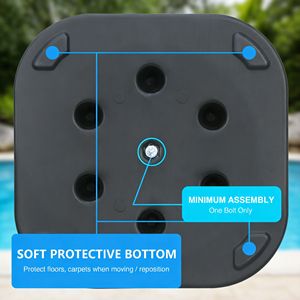 24 lb. Support de base carré pour parasol de terrasse, pour table extérieure, noir - Product Image 5