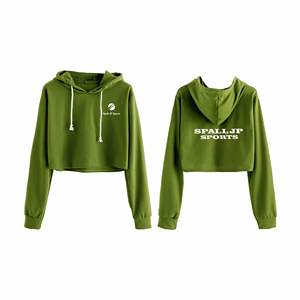 Sudadera con capucha corta de invierno para mujer, estilo oversize, con hombros caídos, lavada, para streetwear, con logo personalizado, venta al por mayor de fábrica - Product Image 1