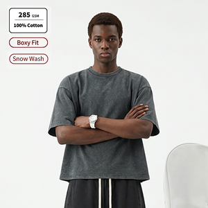 เสื้อยืดแขนสั้นทรงปกติ น้ำหนัก 240 กรัม ผ้าฝ้าย 100% ซักแบบ Snow Wash เนื้อผ้าหนา ทนทาน เป็นมิตรกับสิ่งแวดล้อม ป้องกันรอยยับ แห้งเร็ว ระบายอากาศได้ดี - Product Image 1