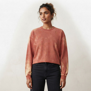 T-shirt ample vintage délavé pour femme, coupe oversize, col rond en coton, style streetwear décontracté - Product Image 1