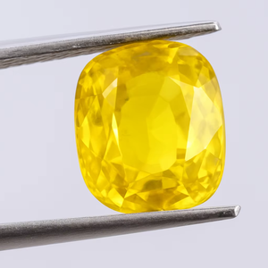Saphir jaune certifié, finition soignée, forme ovale, pierre précieuse non montée pour la fabrication de bijoux à bon prix - Product Image 1