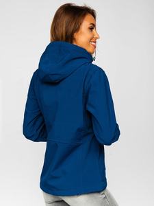 <b>Women's</b> Custom Lightweight Blue Softshell Jacket Breathable Feature - Product Image 2