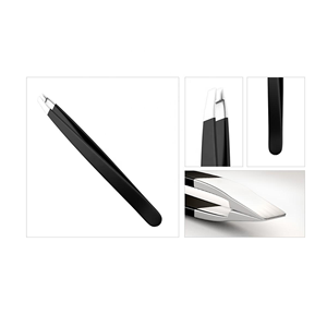 Stainless Steel Eyebrow Tweezers Set with Custom Logo PU Leather Pouch Professional Beauty Grooming <b>Tool</b> - Product Image 1