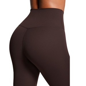 Leggings taille haute pour femmes, longueur genou, en Spandex et Coton, respirants, antibactériens, effet ventre plat, pour usage quotidien - Product Image 1