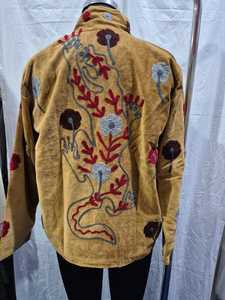 Mustard <b>Velvet</b> Embroidered Suzani <b>Jacket</b> for <b>Women</b> Handmade Boho Ethnic Winter Coat Vintage Style Wholesale Ladies Outerwear - Product Image 6