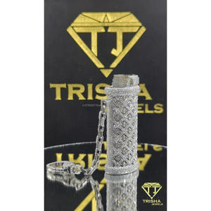Porte-briquet tendance serti de diamants Moissanite en argent sterling 925, bijoux de luxe par Trisha Jewels - Product Image 4