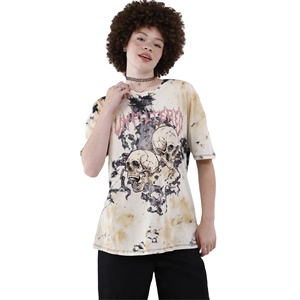 Camisetas de Punto Casuales con Cuello Redondo para Mujer, Tallas Grandes, Manga Corta, Ajuste Delgado, Transpirables, Ecológicas, Estampado Personalizado, Nueva Llegada - Product Image 2