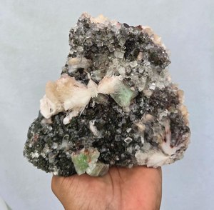 Steelbite con Chelsidony, Mineral de Geoda Natural en Racimo, Piezas de la India, Pieza Individual, Maharashtra, India - Product Image 2