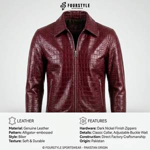 Blouson Bomber Unisexe en Cuir PU Gaufré avec Fermeture Éclair, Col Montant, Design Réversible, Respirant, Écologique, Protection Anti-UV - Product Image 5