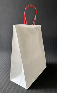 Venta al por mayor compras para llevar palomitas de maíz pan comida cera logotipo impreso personalizado mango Blanco marrón bolsa de papel Kraft - Product Image 2