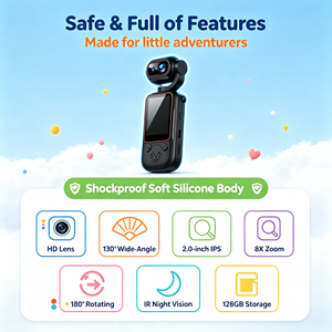 กล้องแอคชั่นพกพา IFA03 Q14 สำหรับกีฬา ความละเอียด 1080P 130 °   ซูมมุมกว้าง 8 เท่า 180 °   กล้องแอคชั่นแบบหมุนได้แบบพกพา - Product Image 6