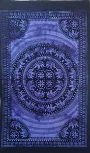 Elephant Mandala Cotton Poster <b>Small</b> <b>Table</b> Cloth Wall Hanging Bedroom Living Tapestry Handmade Home Decor By Indian Consigners - Product Image 5