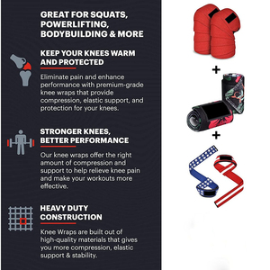 Custom Logo Outdoor <b>Exercise</b> Sports <b>Knee</b> Wrap Customized Breathable <b>Knee</b> Wrap for Gym Wear - Product Image 3