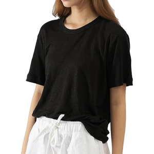 T-shirt unisexe surdimensionné 100% coton 250G, manches longues, col rond, impression de logo personnalisé, fond noir uni pour femmes et hommes - Product Image 3