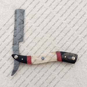 medieval razor <b>shaving</b> <b>Shaving</b> Razor horn handle Professional cut throat salon barber razor wooden handle blade razor TT-5524 - Product Image 3
