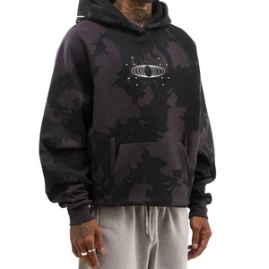 Custom 100% Cotton OEM Black Camo Hoodie Graphic Heavyweight Fleece Oversized <b>Pullover</b> <b>Men</b> Camo Hoodie Manufacturer - Product Image 4