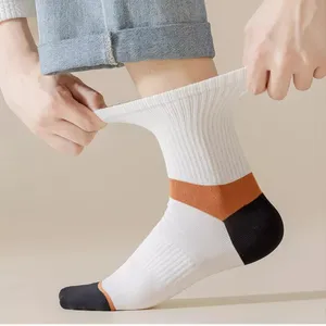 Chaussettes de sport pour hommes, blanches, orange, noires, épaisses, en polyamide respirant, pour la saison estivale - Product Image 3