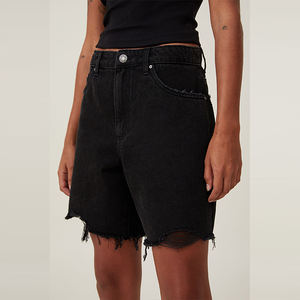 Shorts pour femmes en coton uni, style décontracté, design déchiré, tissu épais, idéal pour l'été – Grande Vente - Product Image 6