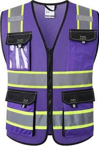 Chaleco de Seguridad Reflectante Resistente a Ácidos con Detección de Agujas para Trabajadores Industriales y de Construcción, con Rayas de Poliéster Múltiples - Product Image 5