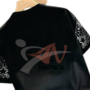 Rhinestone Star Bling T Shirt Women <b>Men</b> Crystal <b>Studded</b> Sparkle Fashion Top Luxury Streetwear Party Wear Custom Logo OEM ODM - Product Image 4