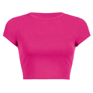 Crop top pour femmes de haute qualité 100% coton, taille plus - Product Image 1