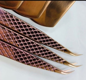 Professional Stainless Steel Fiber <b>Lash</b> & Eyelash Tweezers High Quality Precision 10mm Smooth Tip Durable Model - Product Image 4