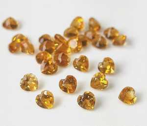 Pierre précieuse naturelle Citrine dorée taille cœur 5MM, qualité supérieure, facettée, pour la fabrication de bijoux, vente en gros - Product Image 3