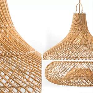 Abat-jour en rotin naturel le plus vendu, OEM ODM, luminaire suspendu tissé à la main - Product Image 6