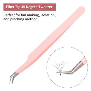 Pince à épiler en acier inoxydable à pointe incurvée - Outil de beauté durable et antistatique pour le coiffage des cils - Product Image 5