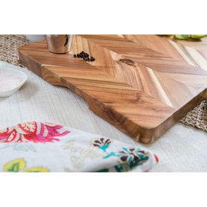 Planche à découper en bois de qualité supérieure, grain rustique - Non toxique, facile à nettoyer, passe au lave-vaisselle - Product Image 5