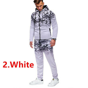 <b>Men's</b> Red <b>Camo</b> Tracksuit Hooded Zip-Up <b>Jogger</b> Set Breathable Quick Dry Fleece Custom Logo Winter Sportswear Jogging - Product Image 3