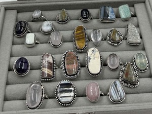 Women <b>Silver</b> Plated Geometric Streamlined Assorted Collection <b>Ring</b> Irregular <b>Adjustable</b> Open <b>Rings</b> - Product Image 6