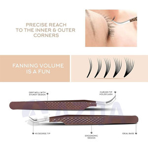 Juego de Pinzas Profesionales de Acero Inoxidable para Extensión de Pestañas, 4 Piezas, con Puntas Rectas, Curvas, Angulares y de 45 Grados - Product Image 5