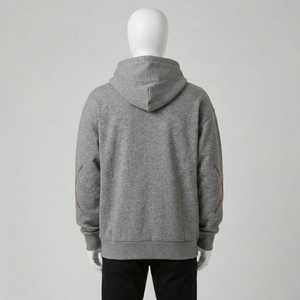 Sudadera con Capucha Gris para Hombre, Diseño Moderno con Texto Multicolor, Estilo Urbano, Cierre Completo, Forro Polar, Ropa Casual - Product Image 6