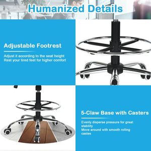 Sedia da Disegno con Schienale Reclinabile in Rete, Altezza Regolabile, per Ufficio - Product Image 6