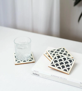Posavasos y almohadillas personalizadas con incrustaciones de hueso, mejor precio, juegos de 4 piezas para decoración de mesa - Product Image 1