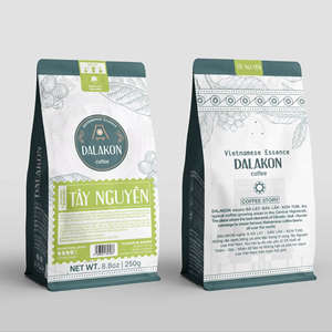 250g Café moulu Dalakon Tay Nguyen, torréfaction italienne de haute qualité, goût doux premium, espresso 50% Arabica, sachet - Product Image 1