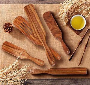 Ensemble de spatules en bois personnalisées à long manche pour la cuisine et la pâtisserie, outil d'organisation de cuisine au prix le plus bas - Product Image 6