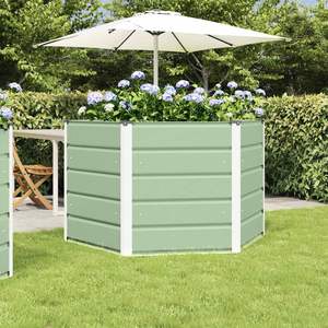 Pot de fleurs et jardinière en acier vert pastel 129 x 129 x 75 cm, élégant pour la décoration extérieure - Product Image 1