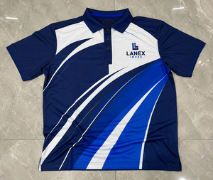 Polo personnalisé bleu et blanc pour homme, sublimation, séchage rapide, respirant, polyester, uniforme d'équipe de golf, logo personnalisé - Product Image 6
