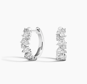 <b>Hoops</b> Earrings Diamond Earrings Gold and <b>Silver</b> Earrings Natural and Lab Grown Diamonds Earrings <b>Hoops</b> Fine Jewelry for Women - Product Image 2