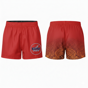 2026 Heat-Transfer Printed Polyester Drawstring Knitted <b>Waist</b> Men Sportswear Quick Dry Breathable Gym Running Training Shorts - Product Image 1